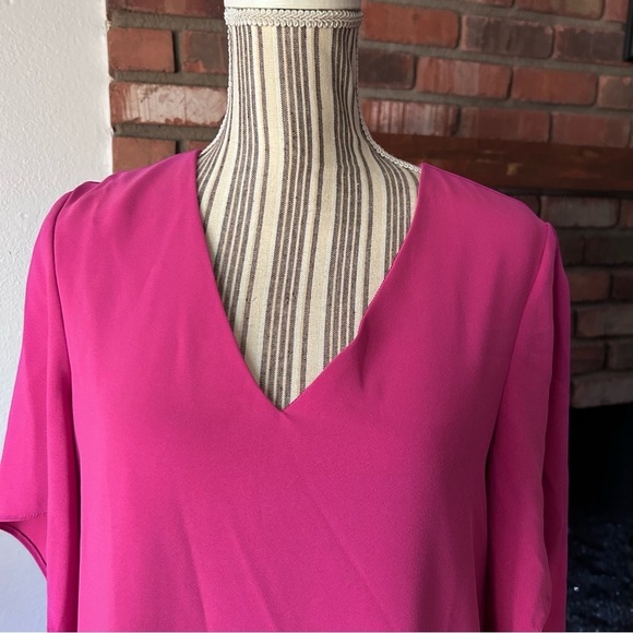 NWT Anna Cate Meredith Crepe Mini Dress in Carmine Pink Sz XS - Picture 4 of 10